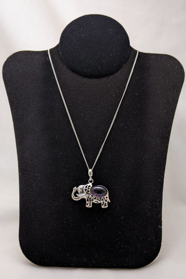 Silver elephant necklace